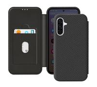 Avizar Étui Carbone pour Samsung Galaxy A36 Porte-Carte Anti-RFID Noir