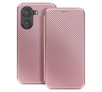 Étui Carbone pour Xiaomi Poco X7 Pro Porte-Carte Support Vidéo Rose champagne