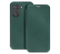 Avizar Étui Carbone pour Xiaomi Poco X7 Pro Porte-Carte Support Vidéo Vert foncé