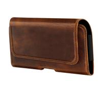 Etui Ceinture Universel Taille M Cuir Royal Fermeture Aimantée Marron