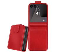Avizar Étui porte‑carte pour Z Flip 7 Cuir simili Rabat magnétique Rouge
