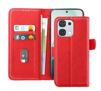 Avizar Étui Chesterfield pour Oppo A6 Pro avec Porte-Cartes et Support Rouge