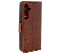 Avizar Étui Cuir pour Samsung S24 et S25 Portefeuille RFID Motif Crocodile