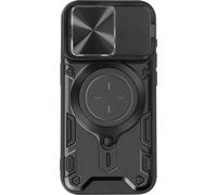 Avizar, Étui de protection hybride antichoc pour iPhone 15 Pro avec anneau métallique, Noir