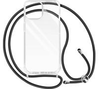 Avizar, Étui de protection pour Apple iPhone 15 Plus avec chaîne en nylon de 90 cm, Transparent