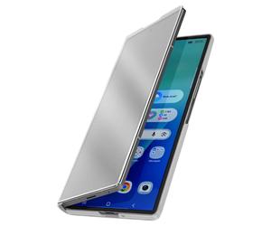 Avizar Étui de Protection pour Galaxy Z Fold 7 Clear View avec Support Vidéo Argent