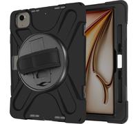 Avizar, Étui de protection pour iPad Air 13 2024 / 13 2025 Poignée tournante + support, Noir