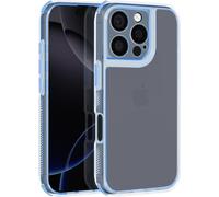 Avizar, Étui de protection pour iPhone 16 Pro Max Coins renforcés du bumper, bleu clair