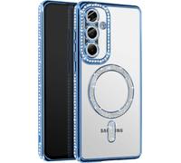Avizar Coque Diamant pour Galaxy A56 Contour Strass Bleu
