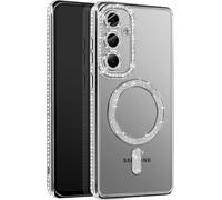 Avizar Coque Diamant pour Samsung Galaxy S25 Plus Contour Strass Argent