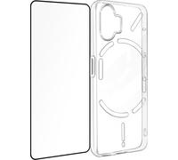 Avizar, étui en silicone pour Nothing Phone 2 avec film en verre 9H, kit de protection, noir