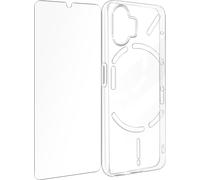 Avizar, étui en silicone pour Nothing Phone 2 avec film en verre 9H, kit de protection, Transparent