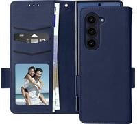 Avizar, étui en similicuir avec dragonne pour Samsung Galaxy Z Fold6, bleu foncé