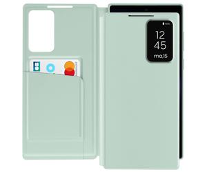 Avizar Étui Fenêtre pour Samsung Galaxy S23 Ultra avec Clapet Porte-Carte Vert pâle