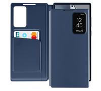 Étui Fenêtre pour Samsung Galaxy S24 Ultra avec Clapet Porte-Carte Bleu nuit