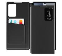 Avizar Étui Fenêtre pour Samsung Galaxy S24 Ultra avec Clapet Porte-Carte Noir
