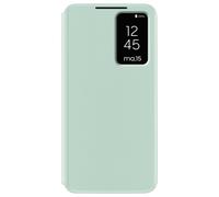 Étui Fenêtre pour Samsung Galaxy S25 avec Clapet Porte-Carte Vert Pâle