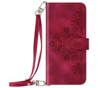 Avizar, étui fleuri pour Xiaomi Redmi Note 13 4G avec fonction de support, rouge fuchsia