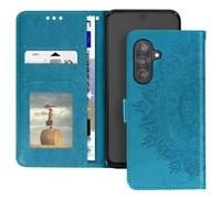 Avizar Étui Fleurs Mandala pour Samsung Galaxy A26 Portefeuille Dragonne Bleu