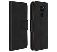 Avizar, Etui Flip Stand Portefeuille & Stand pour Xiaomi Redmi Note 9, Noir