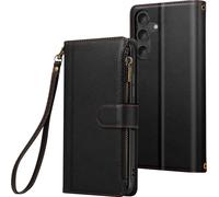 Avizar, étui folio Galaxy S24/S25 avec zip et lanière, noir