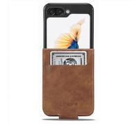 Étui Folio pour Galaxy Z Flip 8 Design Vintage Support Vidéo Marron