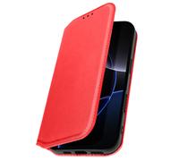 Etui Folio pour iPhone 16 Pro avec Porte-cartes et Fonction Support Rouge