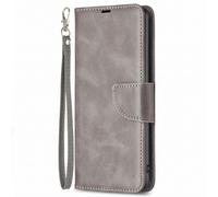 Avizar Étui Folio pour Redmi 17 Finition Patinée avec Support et Dragonne Gris