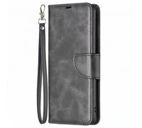 Etui Folio Redmi 17 Finition Patinée Support Dragonne Noir