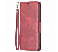 Avizar Étui Folio pour Redmi 17 Finition Patinée avec Support et Dragonne Rouge