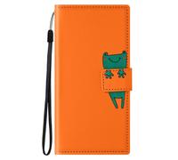 Etui Grenouille pour Samsung S23 Ultra Portefeuille Support Dragonne Orange