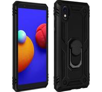 Avizar, étui hybride pour téléphone portable avec support pour anneau pour Samsung Galaxy A01 Core, noir