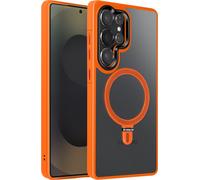 Coque Magsafe Pour Samsung Galaxy S25 Ultra Antichoc Support Vidéo Orange