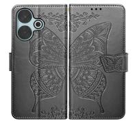 Avizar Étui Papillon Mandala pour Xiaomi Redmi 13 Portefeuille Dragonne Noir