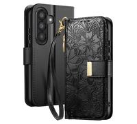 Avizar Étui Portefeuille pour Galaxy A37 Motif Floral avec Poche Zippée Intégré