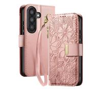 Avizar Étui Portefeuille pour Galaxy A37 Motif Floral avec Poche Zippée Intégré