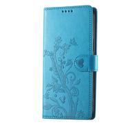 Avizar Étui Portefeuille pour Honor 600 Motif Floral avec Support Video Bleu
