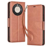 Étui Portefeuille pour Honor Magic 8 Lite Style Rétro avec Support Marron