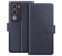 Étui Portefeuille pour Oppo A5 Série Chesterfield avec Fonction Support Bleu nuit