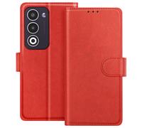 Étui Portefeuille pour Oppo A5 Série Chesterfield avec Fonction Support Rouge