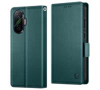 Etui Portefeuille pour Poco F7 Aimanté avec Support et Rangement Cartes Vert