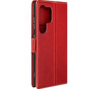 Avizar, étui portefeuille pour Samsung Galaxy S24 Ultra avec rabat magnétique, rouge
