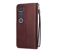 Avizar Étui Portefeuille pour Vivo V50 Lite avec Support et Dragonne Marron