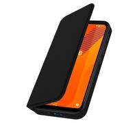 Avizar Etui Portefeuille pour Wiko Y62 Plus Clapet Magnétique avec Support Noir
