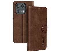 Étui pour Motorola Edge 50 Ultra Portefeuille Support Vidéo Marron