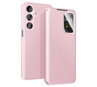 Étui pour Galaxy A37 avec Fenêtre Smart View et Porte-carte Rose