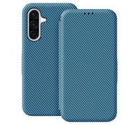 Avizar Étui pour Galaxy A37 Effet Carbone avec Porte-carte Anti RFID Bleu