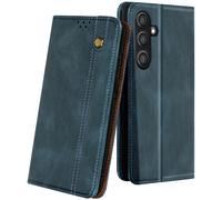 Etui pour Samsung Galaxy S24 FE Clapet Portefeuille Surpiqué Aimanté Bleu Nuit