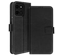 Étui pour Honor 200 Smart Design Vintage Clapet Portefeuille Support Noir