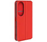 Avizar Étui pour Honor 90 Smart Clapet Porte-cartes et Support Vidéo Rouge